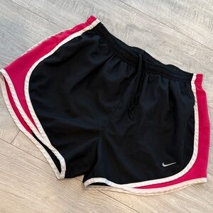 Nike Black & Pink Women's Athletic Shorts with White Trim M